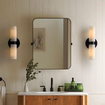 Sinclair Minimalist Glass Double Short Wall Light Sinclair Minimalist Glass Double Short Wall Light