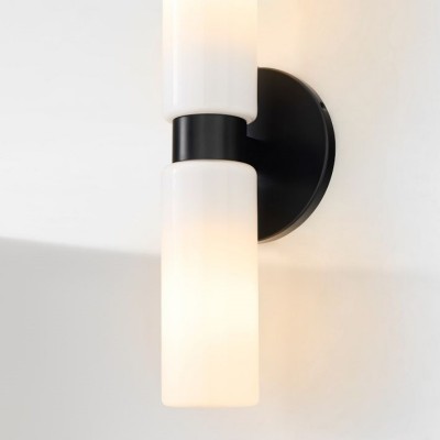 Sinclair Minimalist Glass Double Short Wall Light Sinclair Minimalist Glass Double Short Wall Light