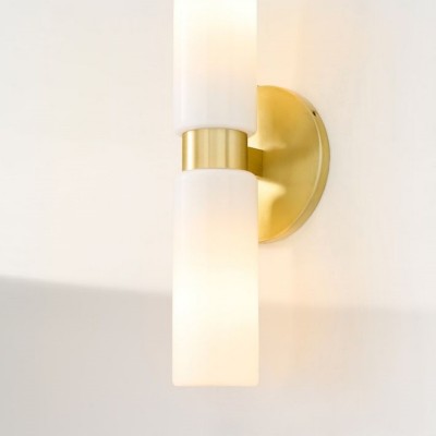 Sinclair Minimalist Glass Double Short Wall Light Sinclair Minimalist Glass Double Short Wall Light