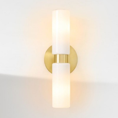 Sinclair Minimalist Glass Double Short Wall Light Sinclair Minimalist Glass Double Short Wall Light