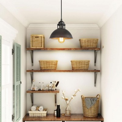 Hendon Industrial Matte Black Wrought Iron Dome Pendant Light Hendon Industrial Matte Black Wrought Iron Dome Pendant Light