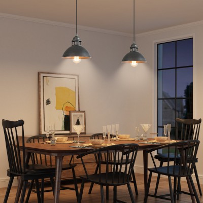 Hendon Industrial Matte Black Wrought Iron Dome Pendant Light Hendon Industrial Matte Black Wrought Iron Dome Pendant Light