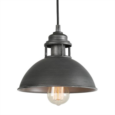 Hendon Industrial Matte Black Wrought Iron Dome Pendant Light Hendon Industrial Matte Black Wrought Iron Dome Pendant Light