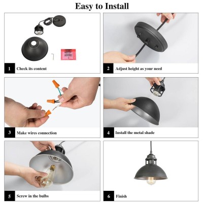 Hendon Industrial Matte Black Wrought Iron Dome Pendant Light Hendon Industrial Matte Black Wrought Iron Dome Pendant Light