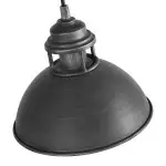 Hendon Industrial Matte Black Wrought Iron Dome Pendant Light