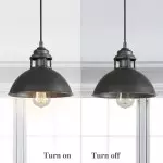 Hendon Industrial Matte Black Wrought Iron Dome Pendant Light