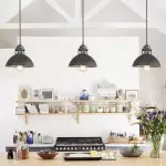 Hendon Industrial Matte Black Wrought Iron Dome Pendant Light