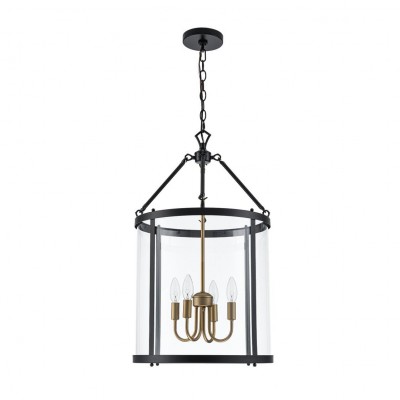 Merrick Metal Lantern Round Glass Chandelier Merrick Metal Lantern Round Glass Chandelier