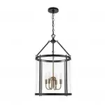 Merrick Metal Lantern Round Glass Chandelier