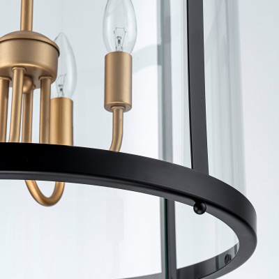 Merrick Metal Lantern Round Glass Chandelier Merrick Metal Lantern Round Glass Chandelier