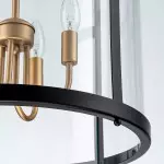 Merrick Metal Lantern Round Glass Chandelier