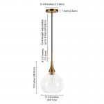 Clarke Minimalist Teardrop Glass Pendant Light