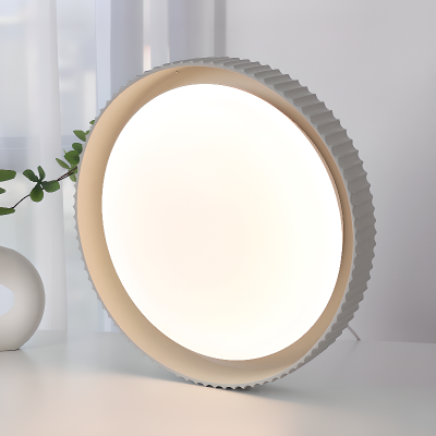 Arnold Minimalist Round Led Fluted Concrete Ceiling Light Arnold Minimalist Round Led Fluted Concrete Ceiling Light