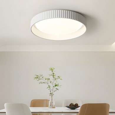 Arnold ‎Minimalist Round Led Fluted Concrete Ceiling Light