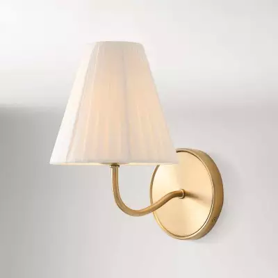 Eoslyn Farmhouse Linen Arc Wall Sconce Eoslyn Farmhouse Linen Arc Wall Sconce