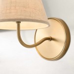 Eoslyn Farmhouse Linen Arc Wall Sconce