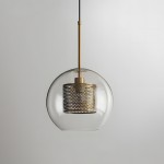 Linc Contemporary Globe Clear Glass Metal Pendant Light
