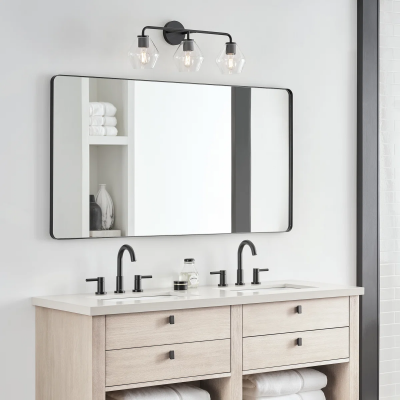Astraelle Minimalist Glass 3 Heads Vanity Light Astraelle Minimalist Glass 3 Heads Vanity Light