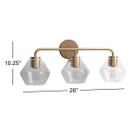 Astraelle Minimalist Glass 3 Heads Vanity Light