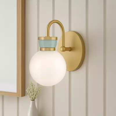 Theodore Vintage Opal Glass Wall Sconce Theodore Vintage Opal Glass Wall Sconce