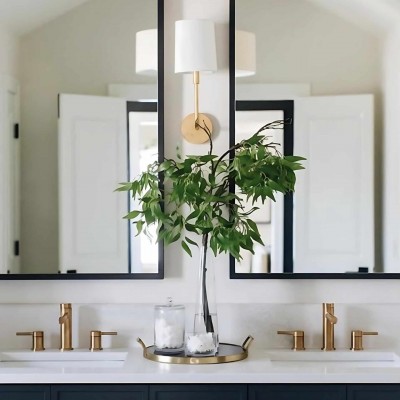 Syrinth Farmhouse Linen Shade Curved Arm Wall Lamp Syrinth Farmhouse Linen Shade Curved Arm Wall Lamp