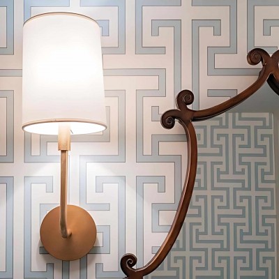 Syrinth Farmhouse Linen Shade Curved Arm Wall Lamp Syrinth Farmhouse Linen Shade Curved Arm Wall Lamp