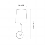 Syrinth Farmhouse Linen Shade Curved Arm Wall Lamp