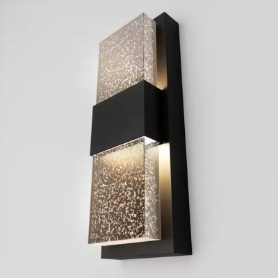 Hartman Modern Black Bubble Glass Rectangular LED Wall Light Hartman Modern Black Bubble Glass Rectangular LED Wall Light
