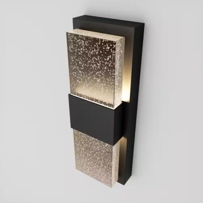 Hartman Modern Black Bubble Glass Rectangular LED Wall Light Hartman Modern Black Bubble Glass Rectangular LED Wall Light