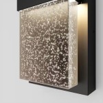 Hartman Modern Black Bubble Glass Rectangular LED Wall Light