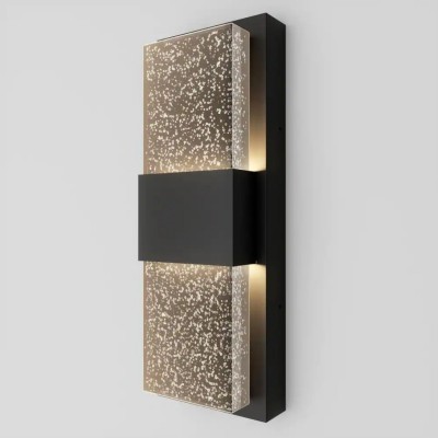Hartman Modern Black Bubble Glass Rectangular LED Wall Light Hartman Modern Black Bubble Glass Rectangular LED Wall Light