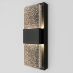Hartman Modern Black Bubble Glass Rectangular LED Wall Light