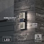 Hartman Modern Black Bubble Glass Rectangular LED Wall Light
