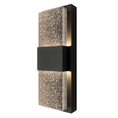 Hartman Modern Black Bubble Glass Rectangular LED Wall Light Hartman Modern Black Bubble Glass Rectangular LED Wall Light