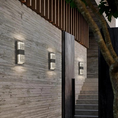 Hartman Modern Black Bubble Glass Rectangular LED Wall Light Hartman Modern Black Bubble Glass Rectangular LED Wall Light