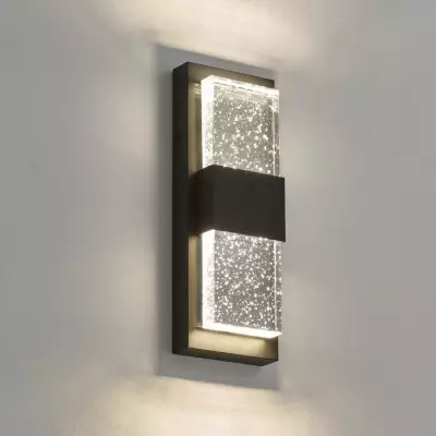 Hartman Modern Black Bubble Glass Rectangular LED Wall Light Hartman Modern Black Bubble Glass Rectangular LED Wall Light