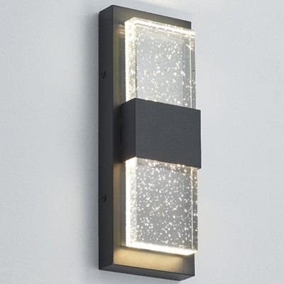 Hartman Modern Black Bubble Glass Rectangular LED Wall Light Hartman Modern Black Bubble Glass Rectangular LED Wall Light