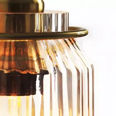 Hale Retro Cylinder Ribbed Glass Wall Sconce Hale Retro Cylinder Ribbed Glass Wall Sconce
