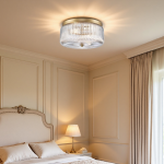 Pax Farmhouse Ribbed Glass Round Flush Mount Ceiling Light
