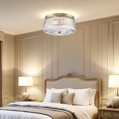 Pax Farmhouse Ribbed Glass Round Flush Mount Ceiling Light Pax Farmhouse Ribbed Glass Round Flush Mount Ceiling Light