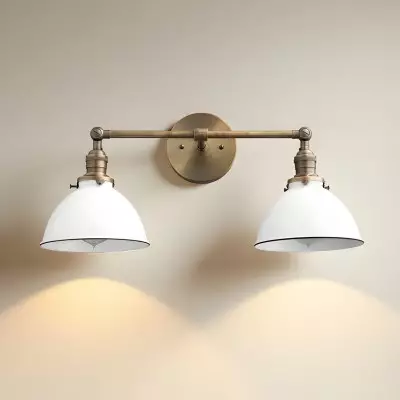 Amelia Farmhouse White Metal Dome Sconce Amelia Farmhouse White Metal Dome Sconce
