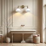 Amelia Farmhouse White Metal Dome Sconce Amelia Farmhouse White Metal Dome Sconce