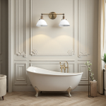 Amelia Farmhouse White Metal Dome Sconce Amelia Farmhouse White Metal Dome Sconce