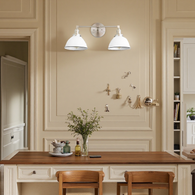 Amelia Farmhouse White Metal Dome Sconce Amelia Farmhouse White Metal Dome Sconce