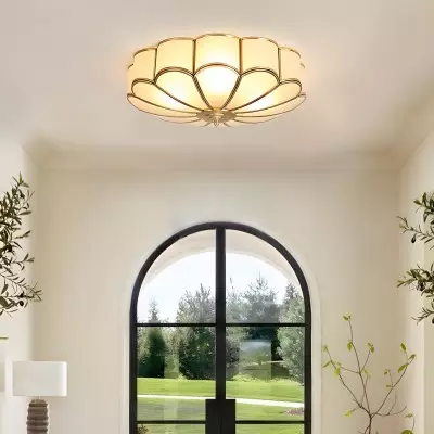 Eldor Gold Flower Shape Glass Recessed Ceiling Light Eldor Gold Flower Shape Glass Recessed Ceiling Light