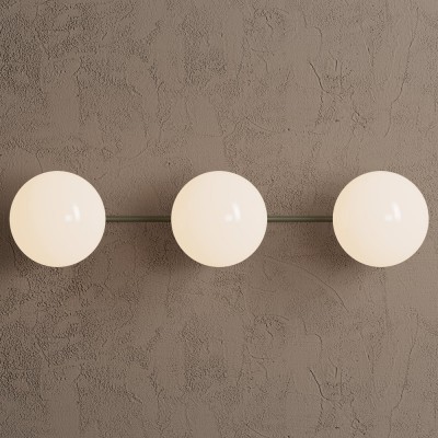Philo Nordic 3-light Glass Globes Wall Light Philo Nordic 3-light Glass Globes Wall Light