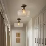 Bramwell Industrial Ribbed Glass Flush Mount Ceiling Light Bramwell Industrial Ribbed Glass Flush Mount Ceiling Light
