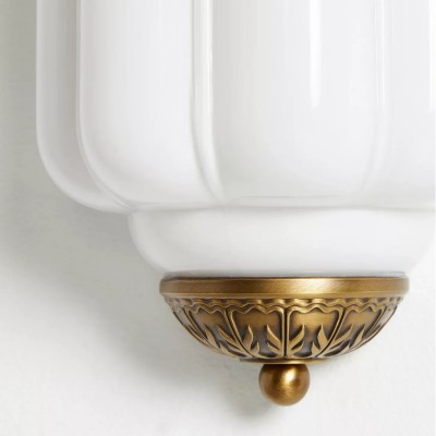 Michael Vintage Eloise Milk Glass Flush Wall Light Michael Vintage Eloise Milk Glass Flush Wall Light