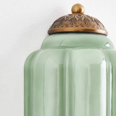 Michael Vintage Eloise Milk Glass Flush Wall Light Michael Vintage Eloise Milk Glass Flush Wall Light