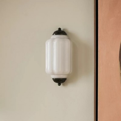 Michael Vintage Eloise Milk Glass Flush Wall Light Michael Vintage Eloise Milk Glass Flush Wall Light